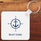 Jouw naam- of bootkeukenanker wit sleutelhanger (Achterkant)