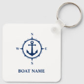 Jouw naam- of bootkeukenanker wit sleutelhanger (Achterkant)