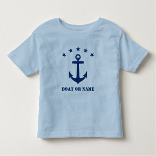 Jouw naam of bootnaam Classic Anker Lichtblauw Kinder Shirts
