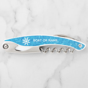 Jouw naam of bootnaam Scheepswiel Kurkentrekker