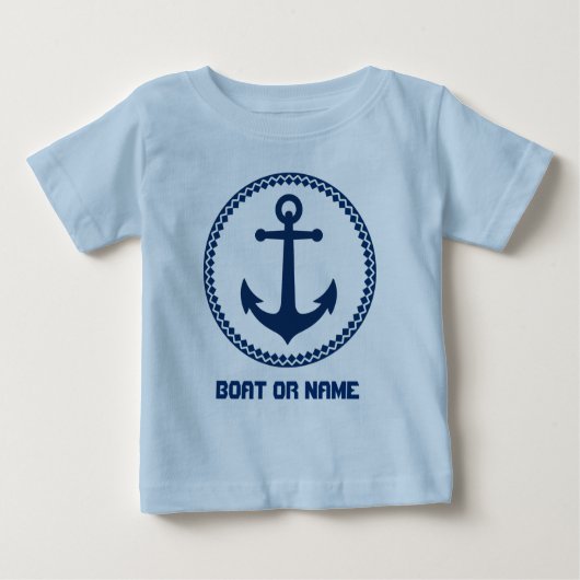 Jouw naam of Bootnaam Zee Anker Navy and Blue (Voorkant)