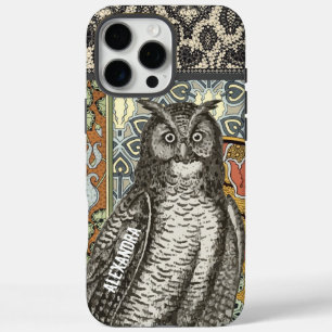 Jouw naam of Quote Uil Trendy Bloemen Damask iPhone 16 Pro Max Hoesje