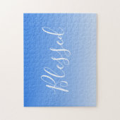 Jouw naam of Word | Blauwe gradiënt Ombre Legpuzzel (Verticaal)