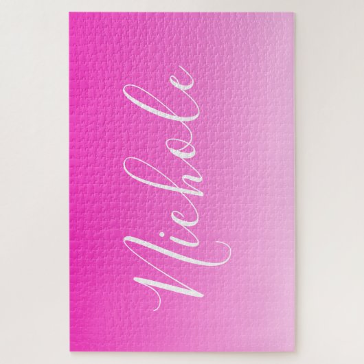 Jouw naam of Word | roze gradiënt Legpuzzel (Verticaal)