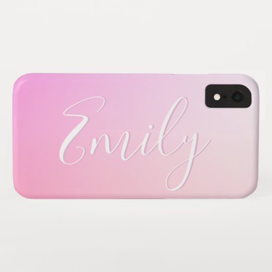 Jouw naam of Word | Roze Ombre Gradatie Case-Mate iPhone Case (Achterkant (horizontaal))