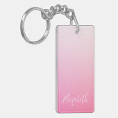 Jouw naam of Word |  roze ombre gradiënt Sleutelhanger (Voorkant Links)