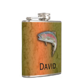 jouw naam op deze regenboogforel heupfles (Rechts)