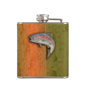 jouw naam op deze regenboogforel heupfles (Achterkant)