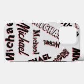 Jouw naam patroonmonogram roos kleurenschaduw Case-Mate iPhone case (Achterkant (horizontaal))