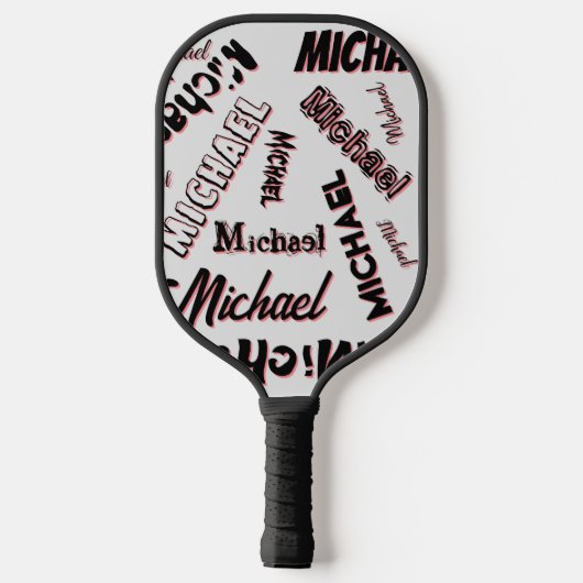 Jouw naam patroonmonogram roos kleurenschaduw pickleball paddle (Achterkant)