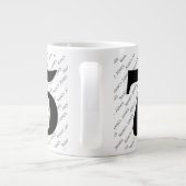 Jouw naam Pattern - Zwart/Wit - Bold Age 75 Extra Grote Beker (Achterkant)