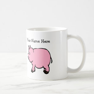 jouw naam Pernsonlize Pink Mini Pig Klassieke Mok