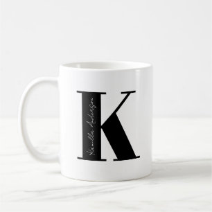 Jouw naam personaliseren Begin met Letter K Koffiemok