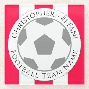 Jouw naam plus Football Team Name Glass Onderzette Glazen Onderzetter