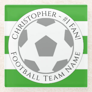 Jouw naam plus Football Team Name Glass Onderzette Glazen Onderzetter