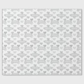 Jouw naam Retro kerstschaduwen met grijze harten Cadeaupapier (Vlak)