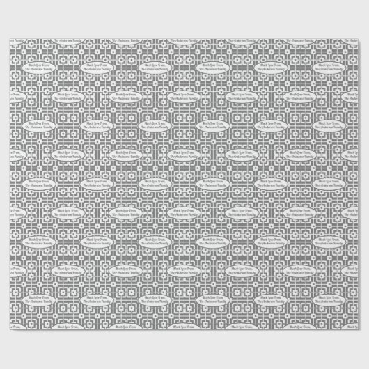 Jouw naam Retro kerstschaduwen van grijze MCM Cadeaupapier (Vlak)