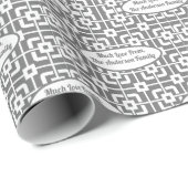 Jouw naam Retro kerstschaduwen van grijze MCM Cadeaupapier (Rol Hoek)