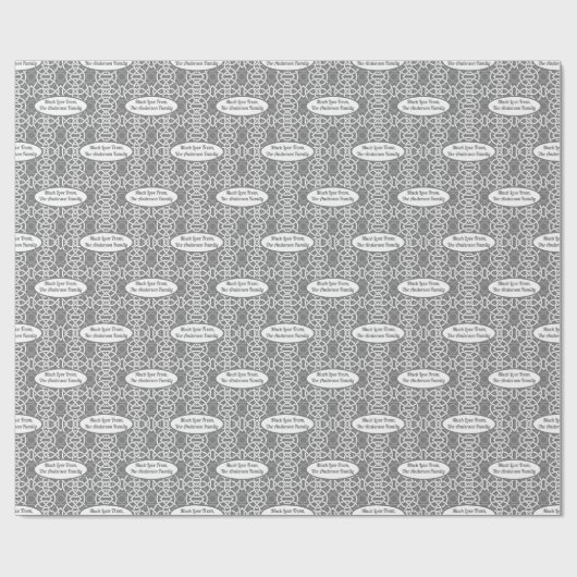 Jouw naam Retro-kerstschaduwen van grijze MCM-wikk Cadeaupapier (Vlak)