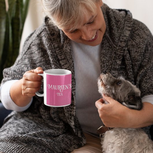 Jouw naam Roze thee of koffie Mok