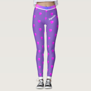 (Jouw naam) Roze Valentijn hoort bij (Uw kleur) Leggings