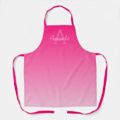 Jouw naam Schattige  Roze Ombre & Monogram Schort (Voorkant)