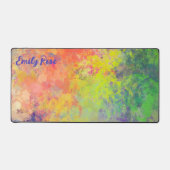 Jouw naam Spring Tulip Waterverf Abstract Bureaumat (Voorkant)