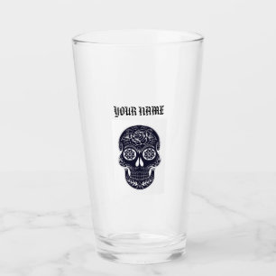 JOUW NAAM SUGAR SKULL PINT GLASS GLAS