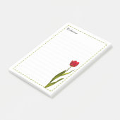 Jouw naam Tall Red Tulip Spring Floral Post-it® Notes (Schuin)