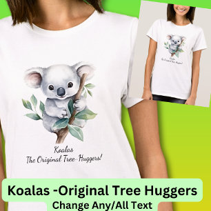 Jouw naam tekst, koala's - originele boomknuffelaa t-shirt