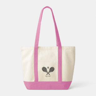 Jouw naam Tennis Player Racket Ball Tote Bag