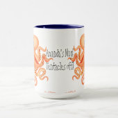 Jouw naam tentakels van schattige oranje octopus mok (Midden)