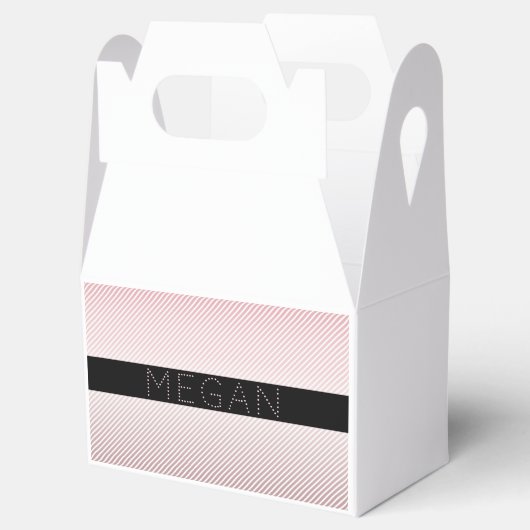 Jouw naam | Thin Roos Ombre & White Stripes Bedankdoosjes (Geopend)