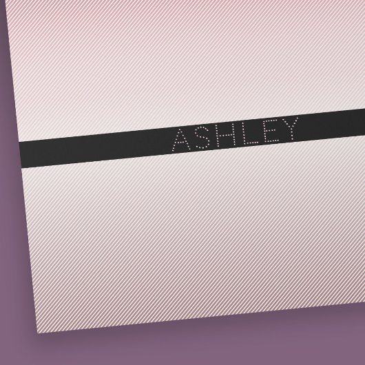 Jouw naam | Thin Roos Ombre & White Stripes Cadeaupapier