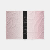 Jouw naam | Thin Roos Ombre & White Stripes Fleece Deken (Voorkant (Horizontaal))