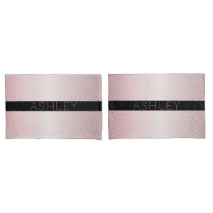 Jouw naam Thin Roos Ombre & White Stripes Kussensloop