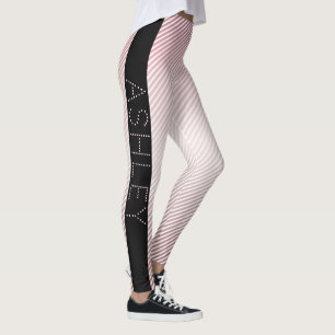 Jouw naam   Thin Roos Ombre & White Stripes Leggings