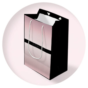 Jouw naam   Thin Roos Ombre & White Stripes Medium Cadeauzakje