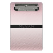 Jouw naam | Thin Roos Ombre & White Stripes Mini Klembord (Voorkant)