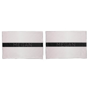 Jouw naam Thin White en Sublte Roos Ombre Stripe Kussensloop
