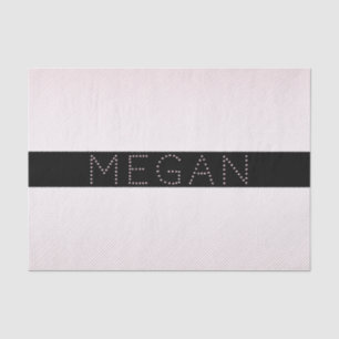 Jouw naam Thin White en Sublte Roos Ombre Stripe Tissuepapier