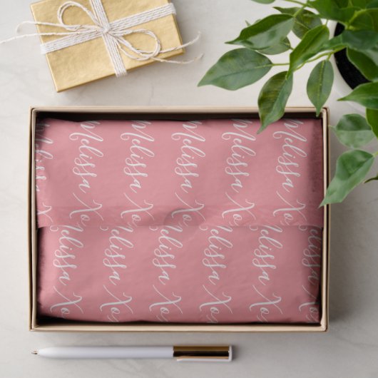 Jouw naam tissuepapier - roze (Geschenk)