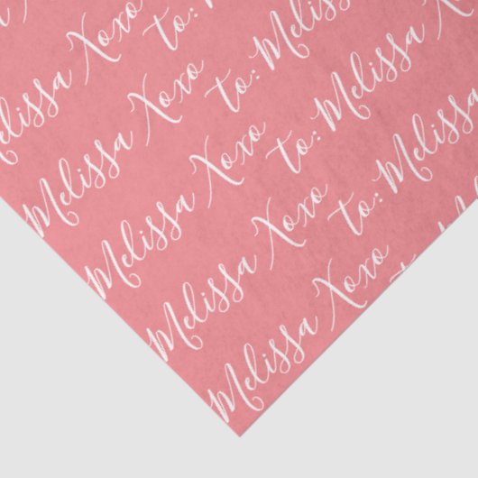 Jouw naam tissuepapier - roze (Detail)