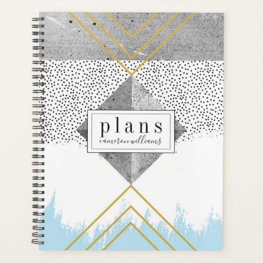 Jouw naam toevoegen | Abstract modern design Planner (Voorkant)