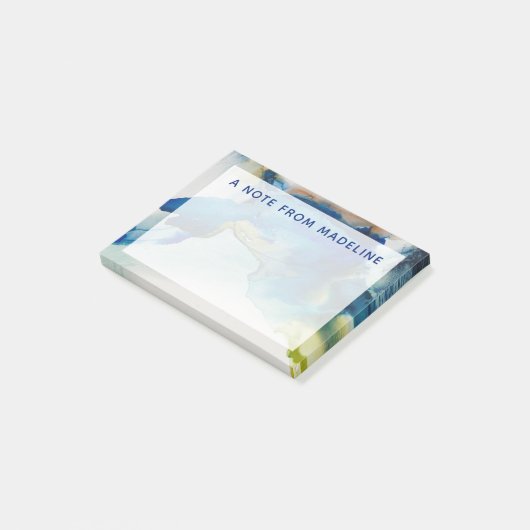 Jouw naam toevoegen | Abstract terrein - blauw Post-it® Notes (Schuin)