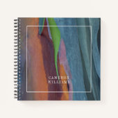 Jouw naam toevoegen | Abstract van regenbooggbomen Notitieboek (Voorkant)