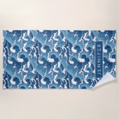 Jouw naam toevoegen | Abstracte golven Strandlaken (Voorkant)