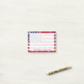 Jouw naam toevoegen | Amerikaanse vlag Post-it® Notes (Op bureau)