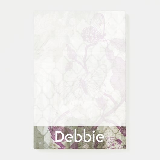 Jouw naam toevoegen | Arabesque Butterflies IV Post-it® Notes (Voorkant)