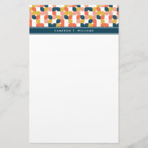 Jouw naam toevoegen   Bauhaus Retro Geometric Patt Briefpapier